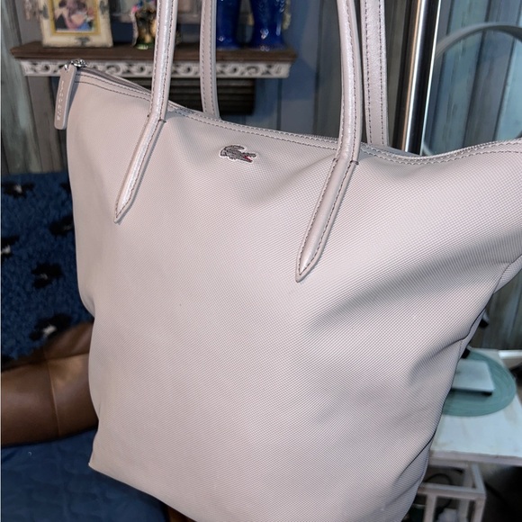 “water/summer-proof” LACOSTE Gray HANDBAG TOTE  & spacious WALLET! - Picture 2 of 14